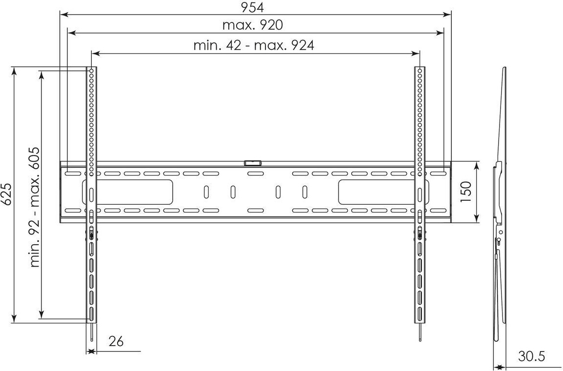 VOGELS S052.2020 fixní držák na XXL displeje s VESA 800x600