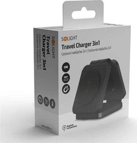Solight cestovní nabíječka 3v1, MagSafe kompatibilní