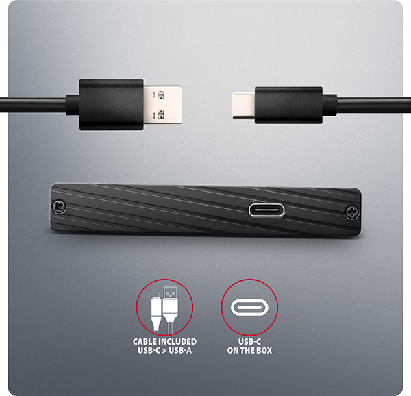 AXAGON EE25-XA6C, USB-C 5Gbps - SATA 6G, 2.5" kovový ALINE box
