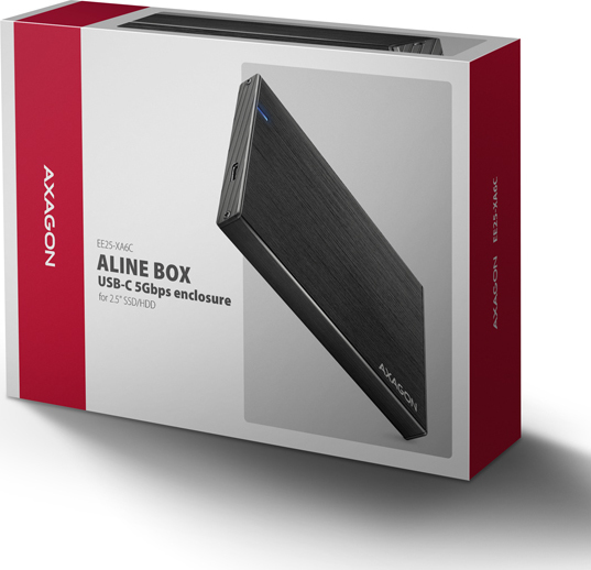 AXAGON EE25-XA6C, USB-C 5Gbps - SATA 6G, 2.5" kovový ALINE box