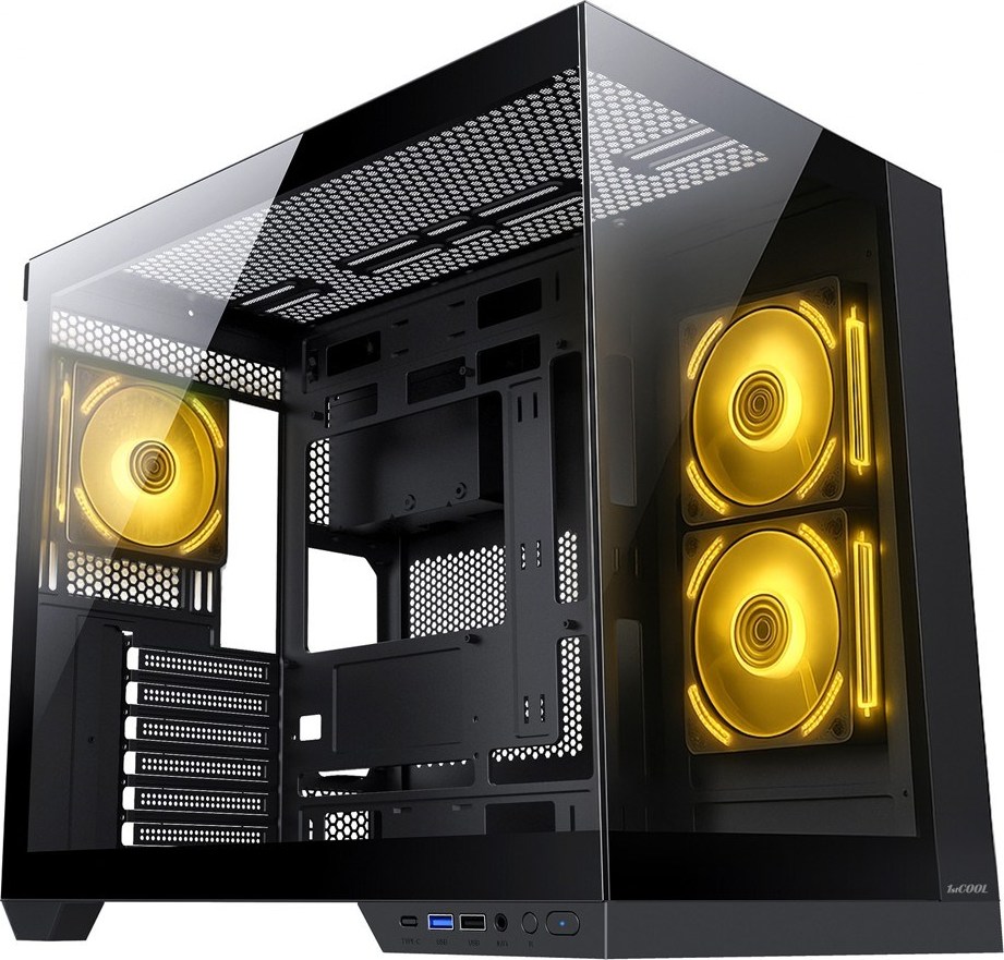1stCOOL skříň DREAMER, Mid Tower, AU, USB 3.0, USB-C, 3x 120mm ARGB Fan, černá