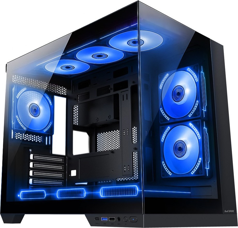 1stCOOL skříň DREAMER, Mid Tower, AU, USB 3.0, USB-C, 3x 120mm ARGB Fan, černá