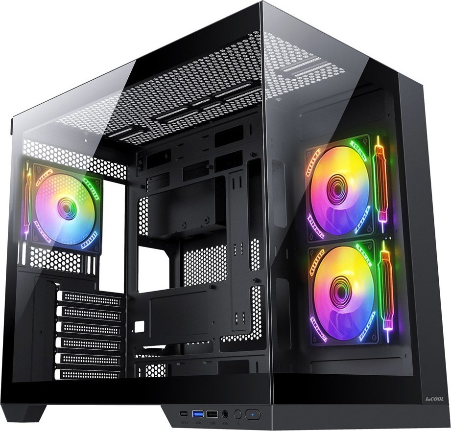 1stCOOL skříň DREAMER, Mid Tower, AU, USB 3.0, USB-C, 3x 120mm ARGB Fan, černá