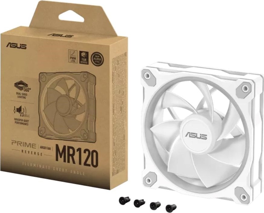 ASUS Ventilátor PRIME MR120 ARGB Reverse, 1x120mm, bílá