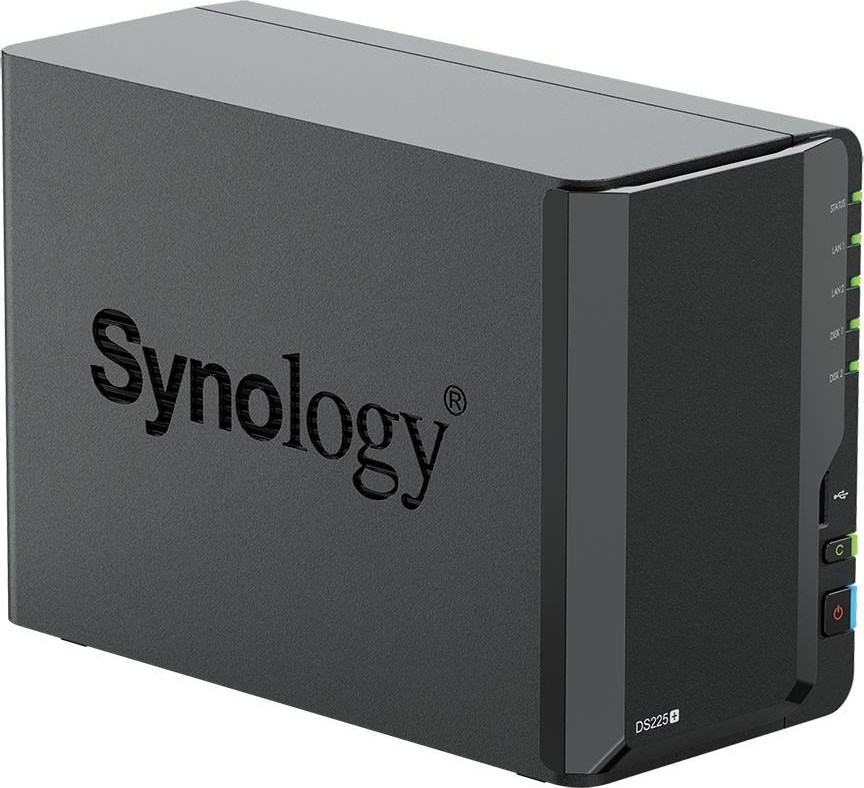 Synology DS225+ DiskStation (4C/CeleronJ4125/2,0-2,7GHz/2GBRAM/2xSATA/2xUSB3.2Gen1/1x2,5GbE/1xGbE)