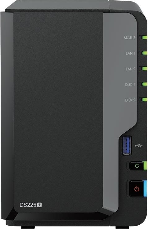 Synology DS225+ DiskStation (4C/CeleronJ4125/2,0-2,7GHz/2GBRAM/2xSATA/2xUSB3.2Gen1/1x2,5GbE/1xGbE)