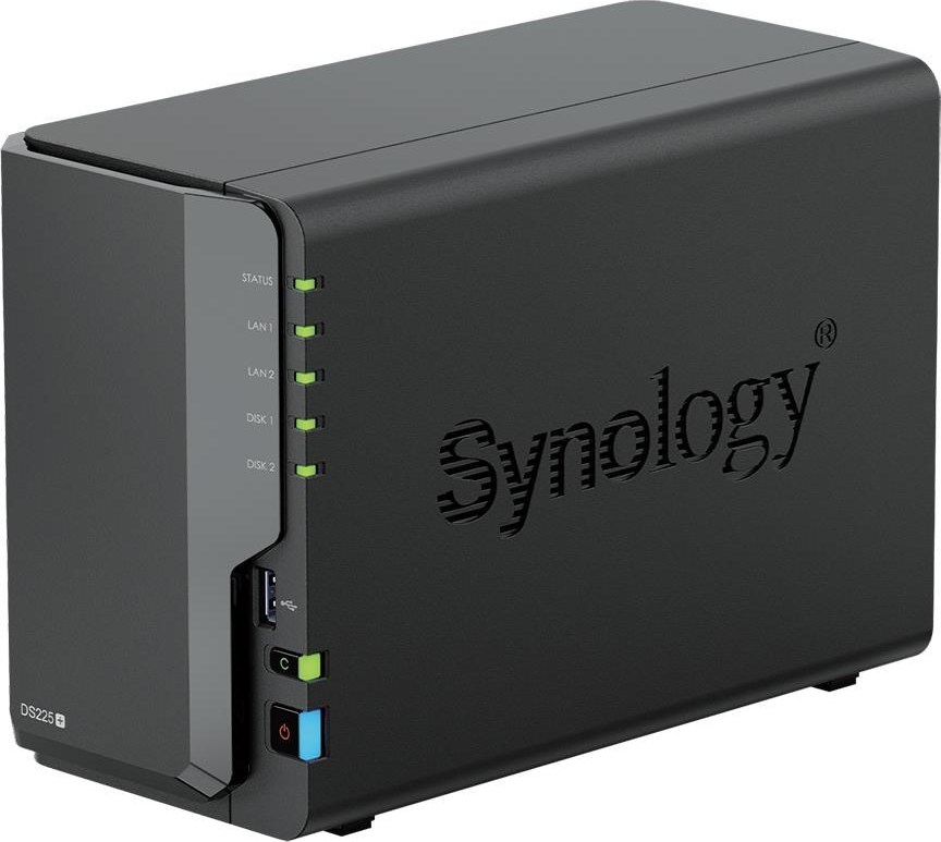 Synology DS225+ DiskStation (4C/CeleronJ4125/2,0-2,7GHz/2GBRAM/2xSATA/2xUSB3.2Gen1/1x2,5GbE/1xGbE)