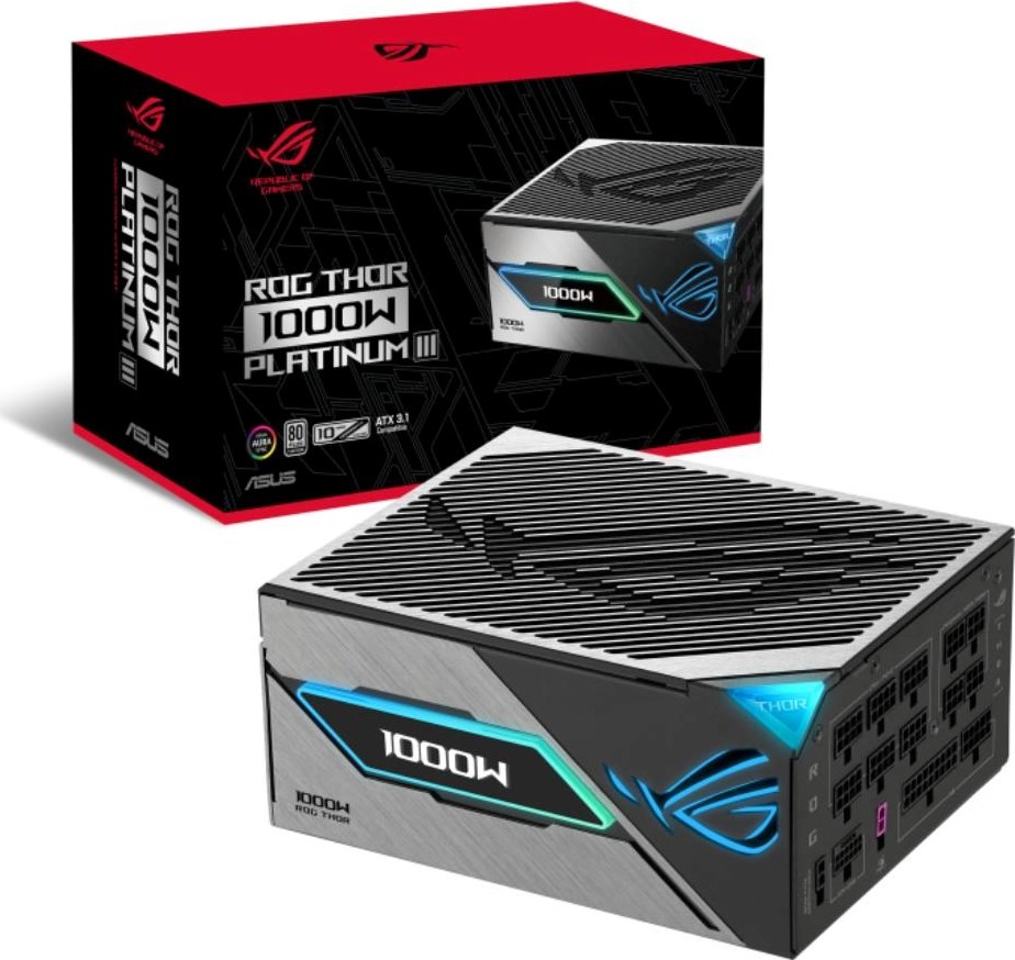 ASUS zdroj ROG Thor 1000W Platinum III, 135mm, 80Plus Platinum, ATX 3.1