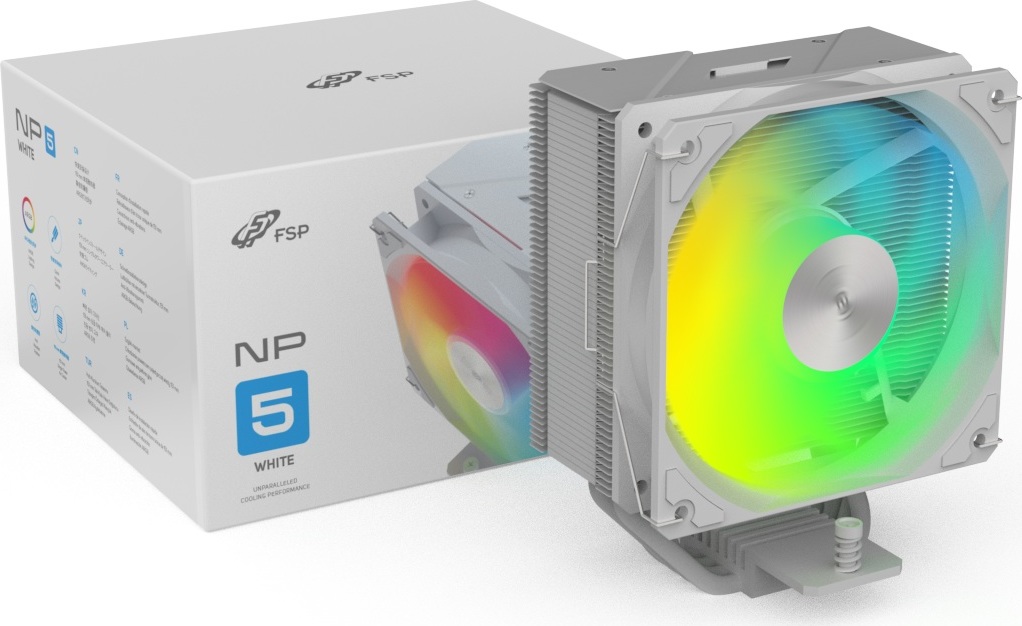 FSP Chladič CPU NP5-WA, 120mm HDB Fan, White