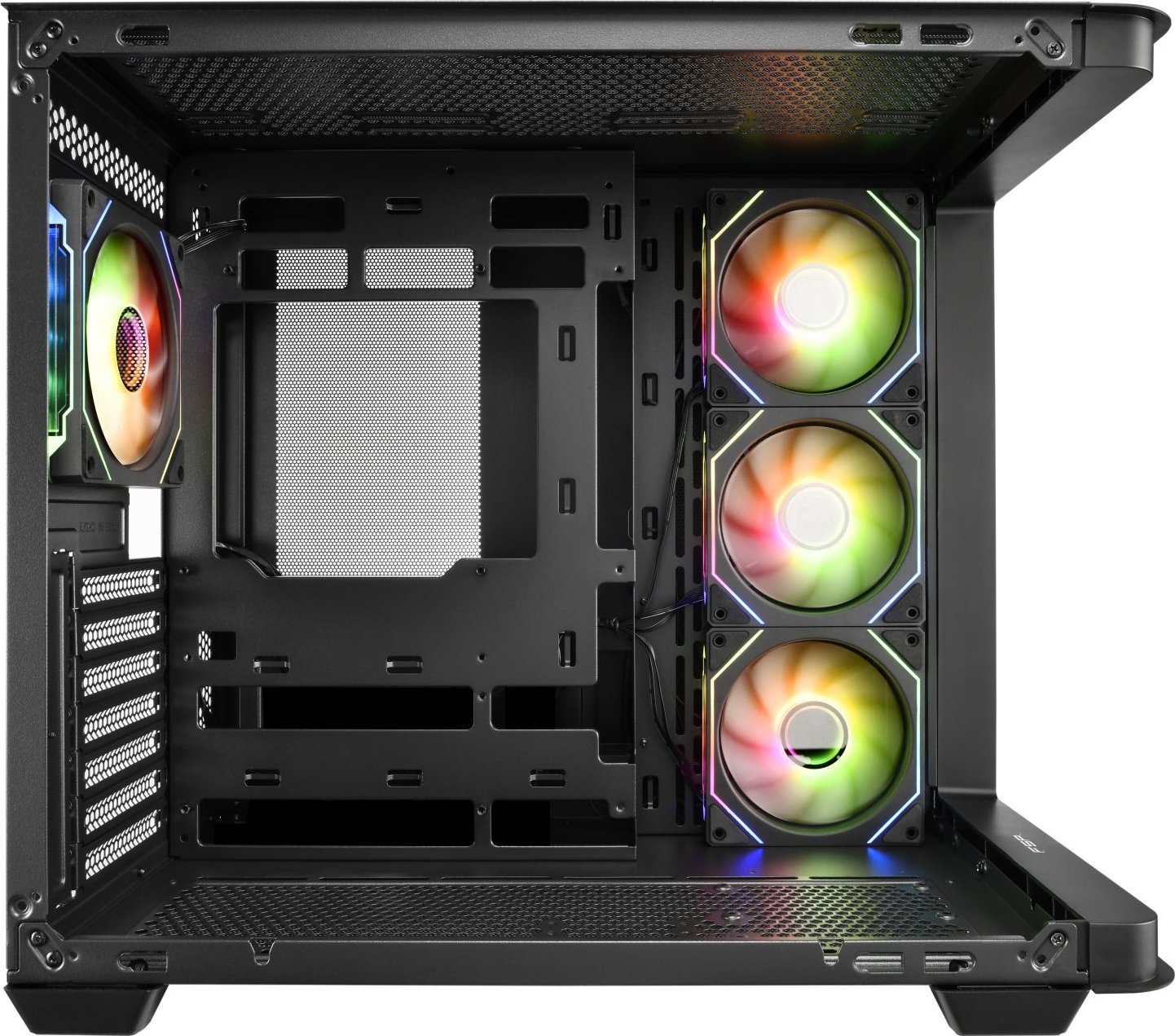 FSP M580-BP/Midi Tower/Transpar./Černá