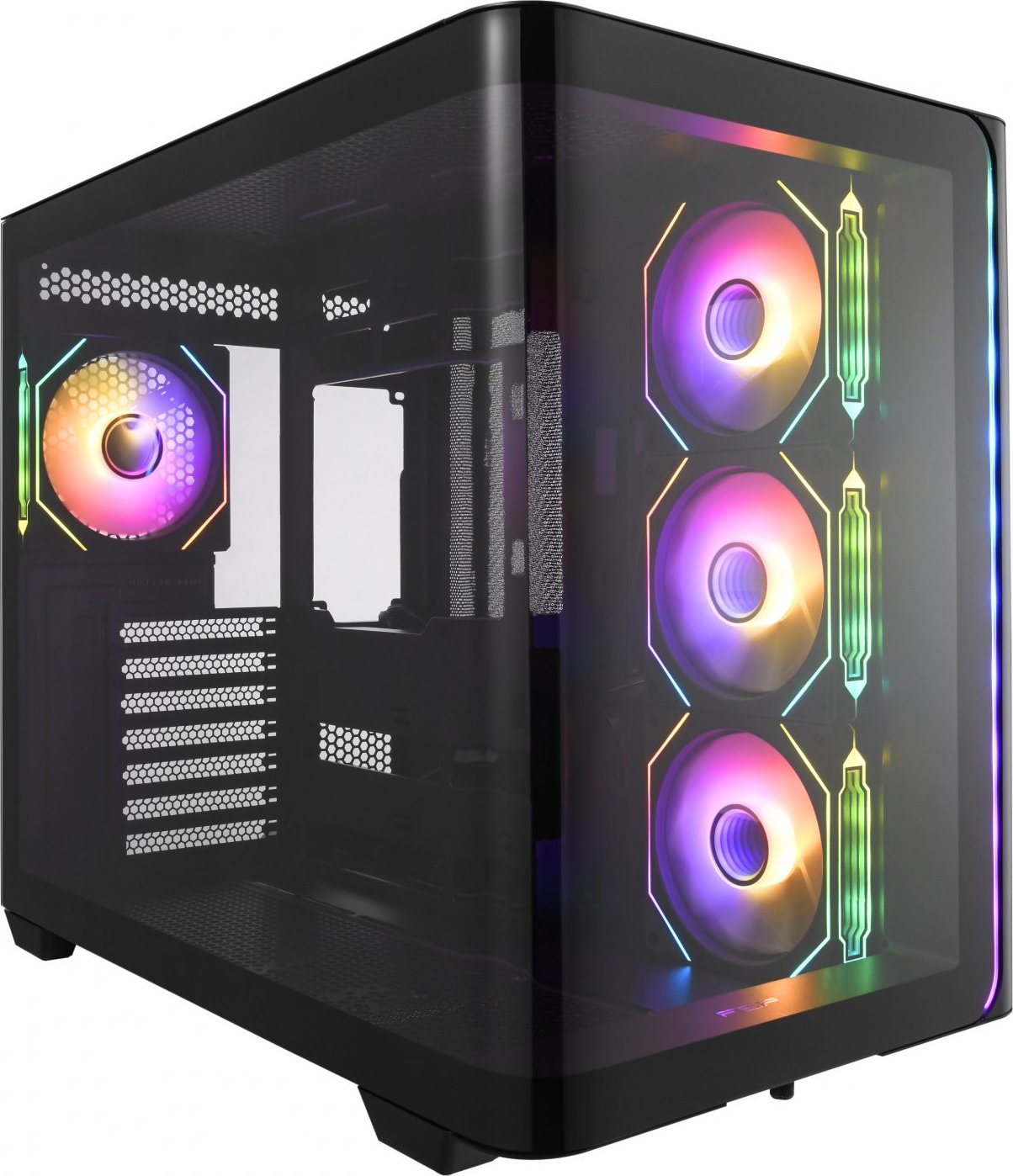 FSP M580-BP/Midi Tower/Transpar./Černá