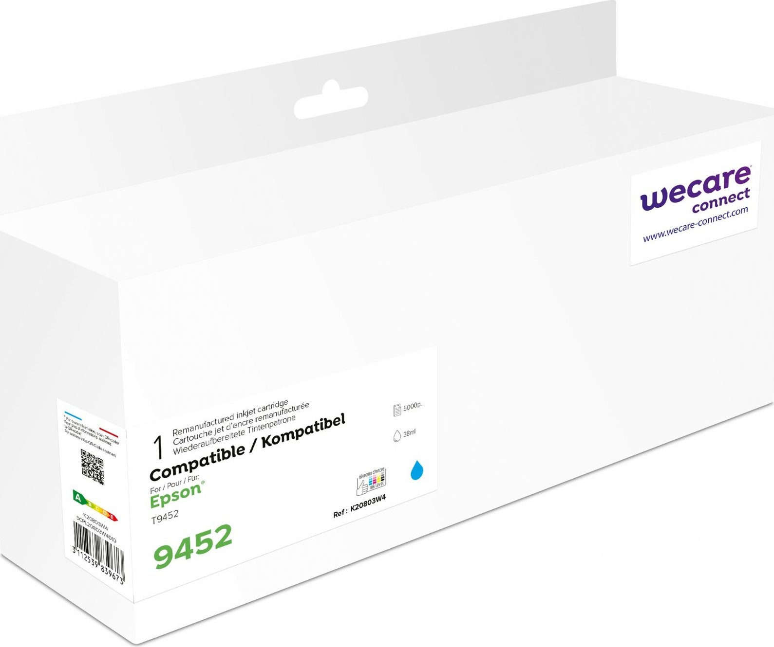 WECARE ARMOR kazeta pre EPSON WorkForce C5210, C5290, C5710, C5790 (C13T945240) modrá/kyanová 38ml / 5000p