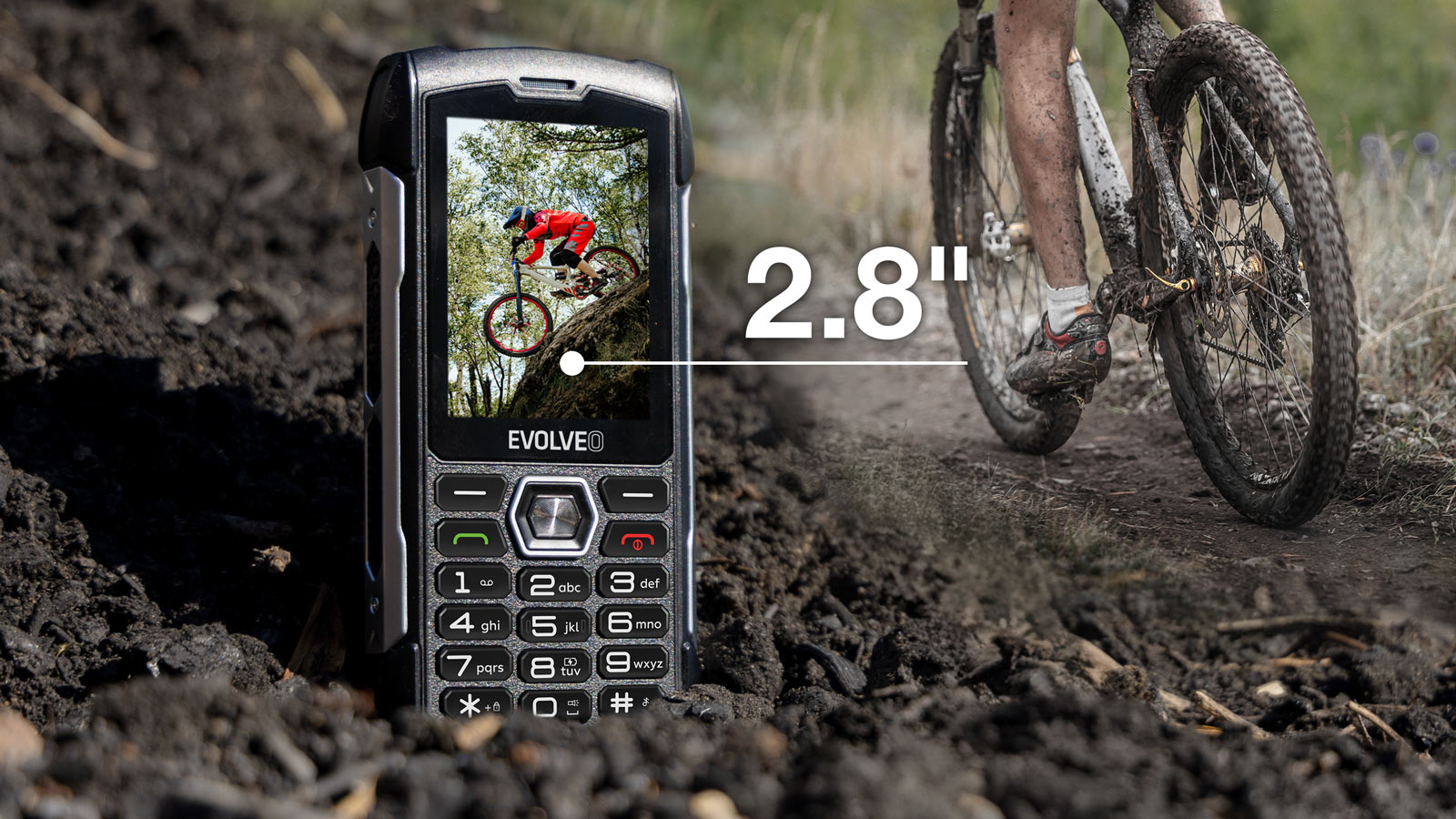 EVOLVEO StrongPhone H1, vodotěsný odolný Dual SIM telefon, černo-šedá