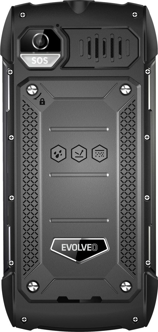 EVOLVEO StrongPhone H1, vodotěsný odolný Dual SIM telefon, černo-šedá