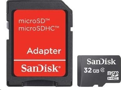 Karta SanDisk MicroSDHC 32 GB (Class 4) + adaptér