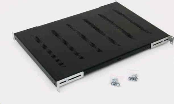 TRITON Regál s perforáciou 19", 1U/550 mm, nosnosť 150 kg, čierny