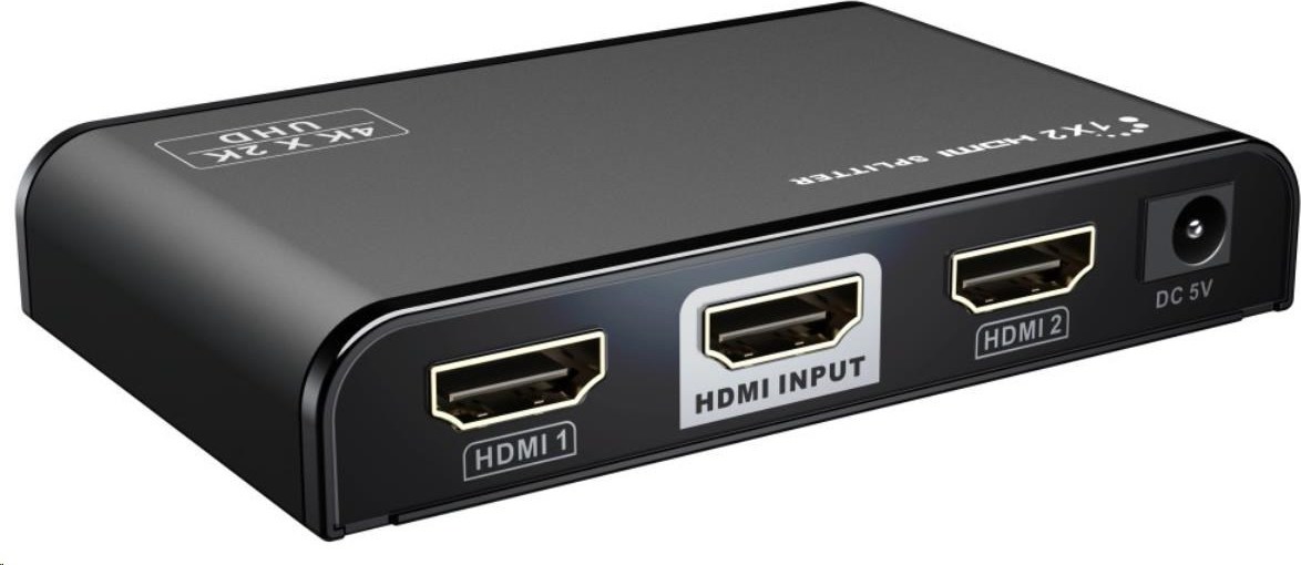 PremiumCord HDMI 2.0 rozdeľovač 1-2 porty, 4K x 2K/60Hz, FULL HD, 3D, čierny