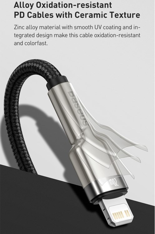 Baseus Cafule Series USB-C na Lightning PD 20W nabíjací/dátový kábel 0.25 m, čierna