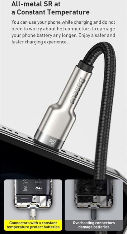 Baseus Cafule Series USB-C na Lightning PD 20W nabíjací/dátový kábel 0.25 m, čierna