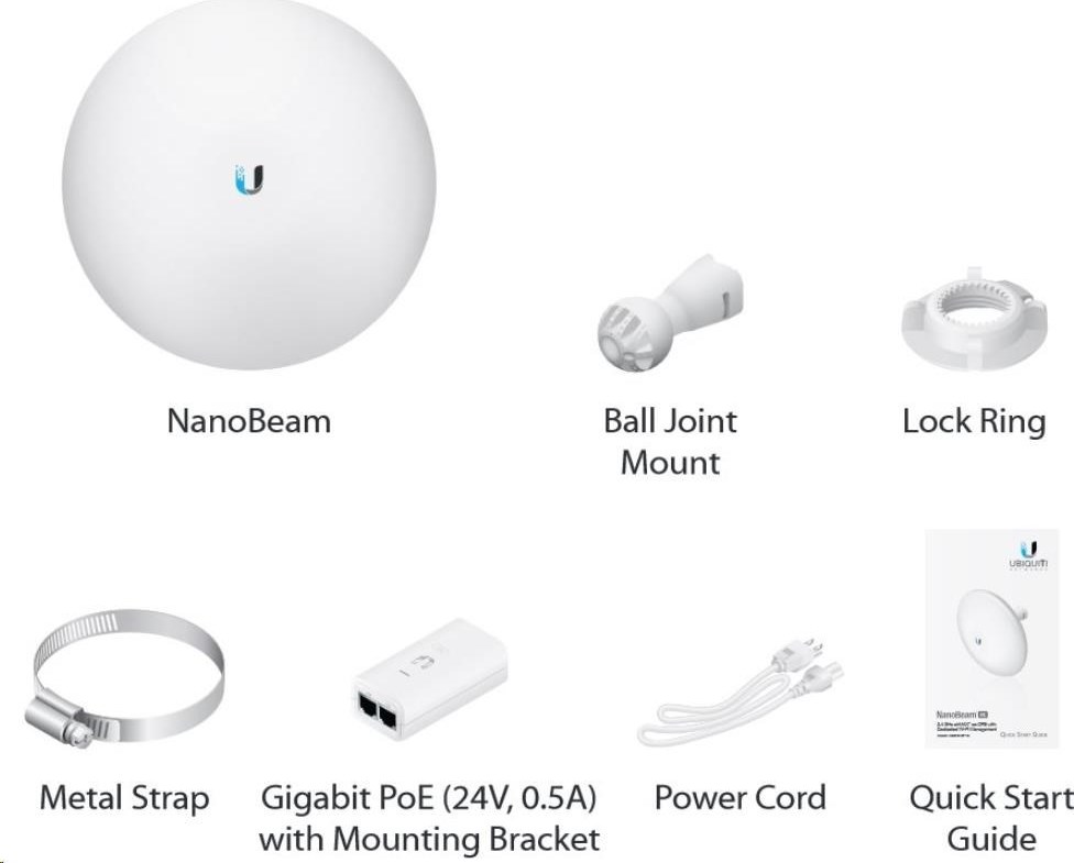 Ubiquiti UBNT airMAX NanoBeam 2AC 2x13dBi [AP/Klient, 2.4GHz, 2x13dBi, 10/100/1000 Ethernet, airMAX ac]