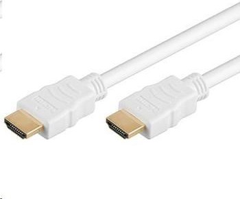 PremiumCord Vysokorýchlostný kábel HDMI + Ethernet PremiumCord, biely, pozlátené konektory, 2 m