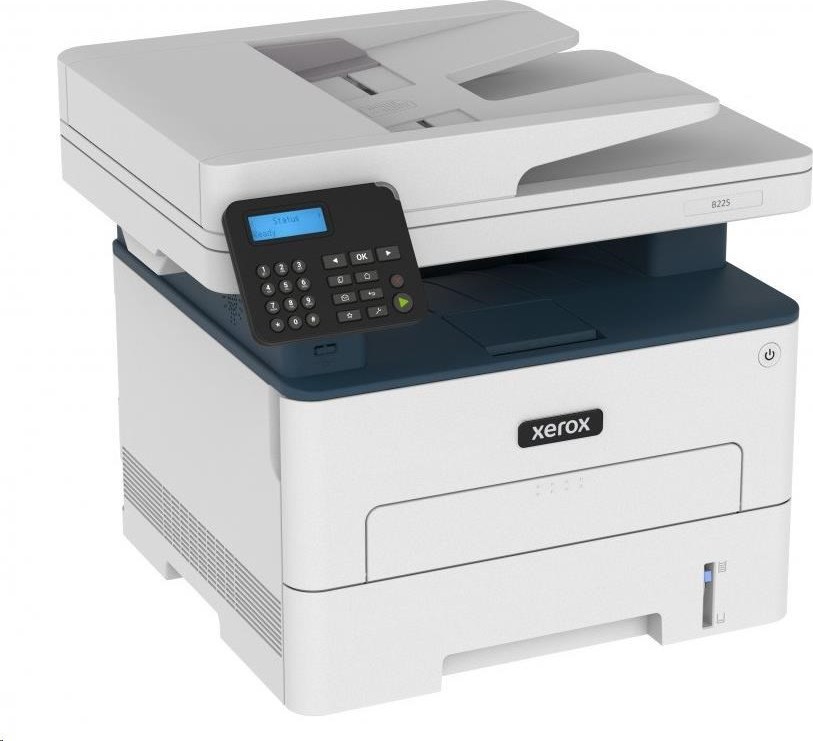 Xerox B225V_DNI B&W laser. MFZ, A4, USB/Ethernet, 512 MB, DUPLEX, ADF, 34 str./min., NET, Wifi, Apple AirPrint, Google