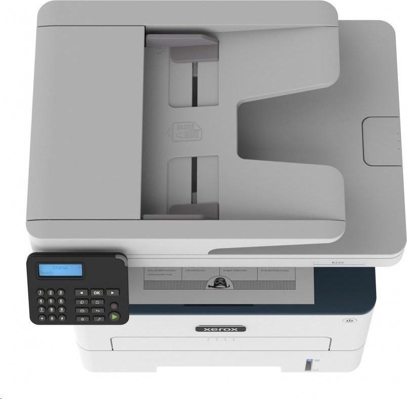 Xerox B225V_DNI B&W laser. MFZ, A4, USB/Ethernet, 512 MB, DUPLEX, ADF, 34 str./min., NET, Wifi, Apple AirPrint, Google