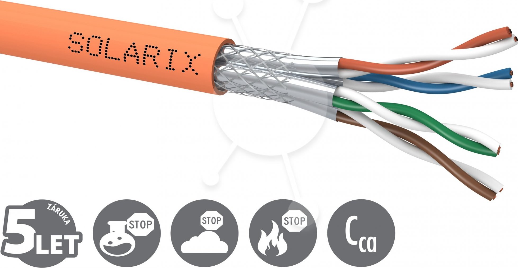 Inštalačný kábel Solarix SSTP, Cat7, drôt, LSOH, cievka 500 m SXKD-7-SSTP-LSOH