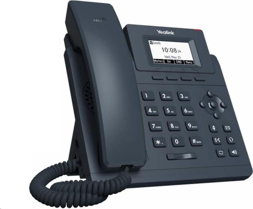 IP telefón Yealink SIP-T30P, 2,3" grafika 132x64, 2x RJ45 10/100, PoE, 1x SIP, s adaptérom