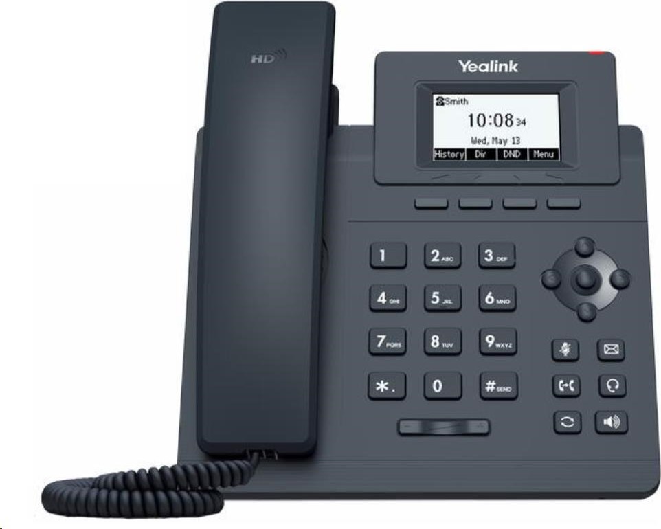 IP telefón Yealink SIP-T30P, 2,3" grafika 132x64, 2x RJ45 10/100, PoE, 1x SIP, s adaptérom