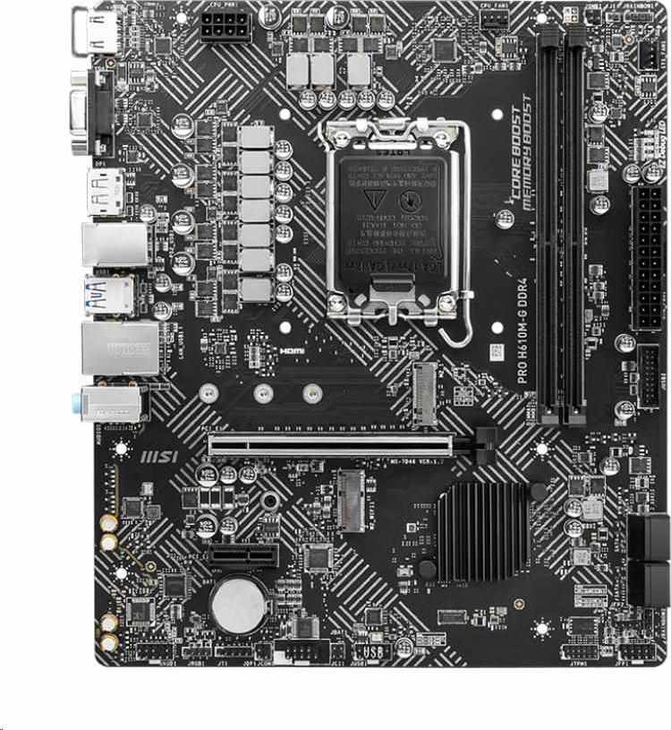 MSI MB Sc LGA1700 PRO H610M-G DDR4, Intel H610, 2xDDR4, 1xDP, 1xHDMI, 1xVGA, mATX