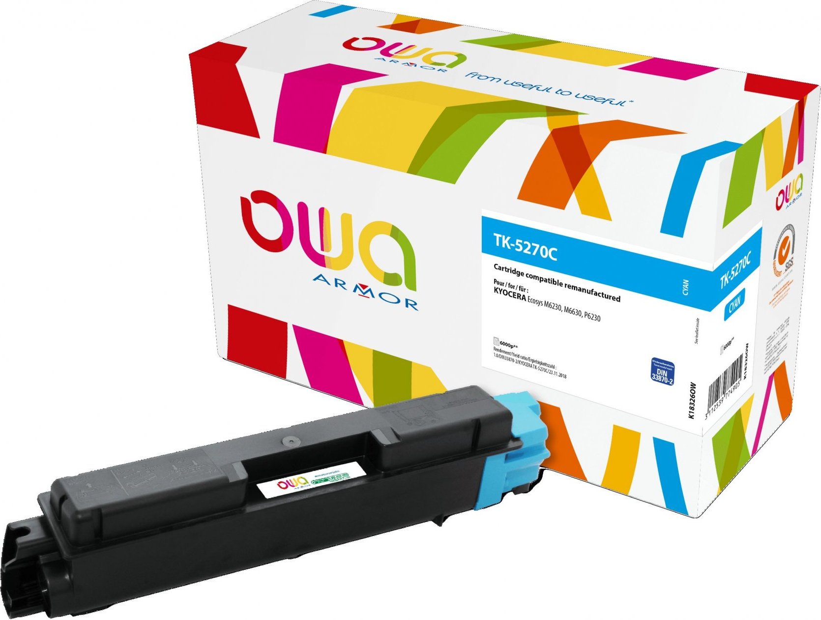 Toner ARMOR pre Kyocera ECOSYS M6230, M6630, P6230 (TK5270C), modrá/kyanová, 6000 str