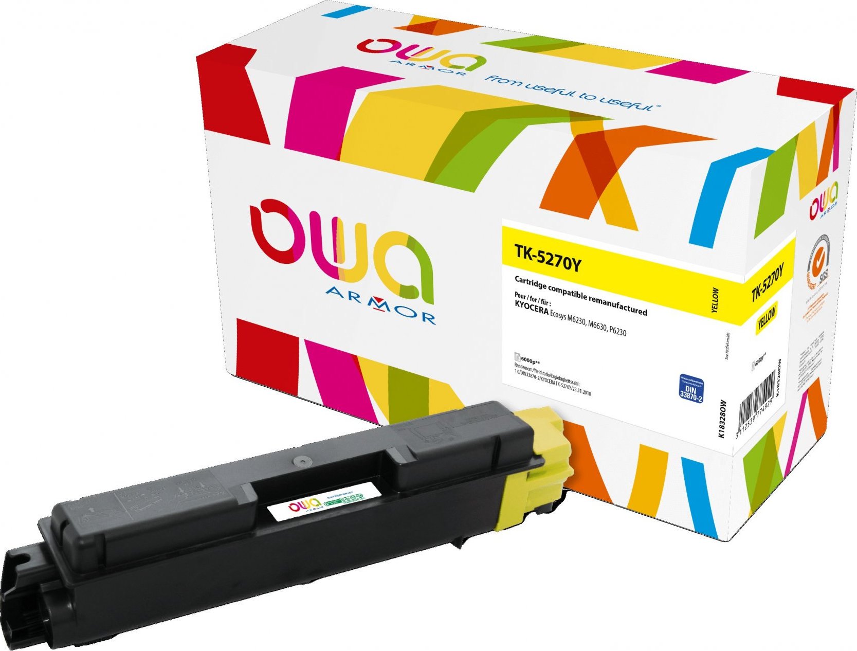Toner ARMOR pre Kyocera ECOSYS M6230, M6630, P6230 (TK5270Y), žltý/žltý, 6000 ks