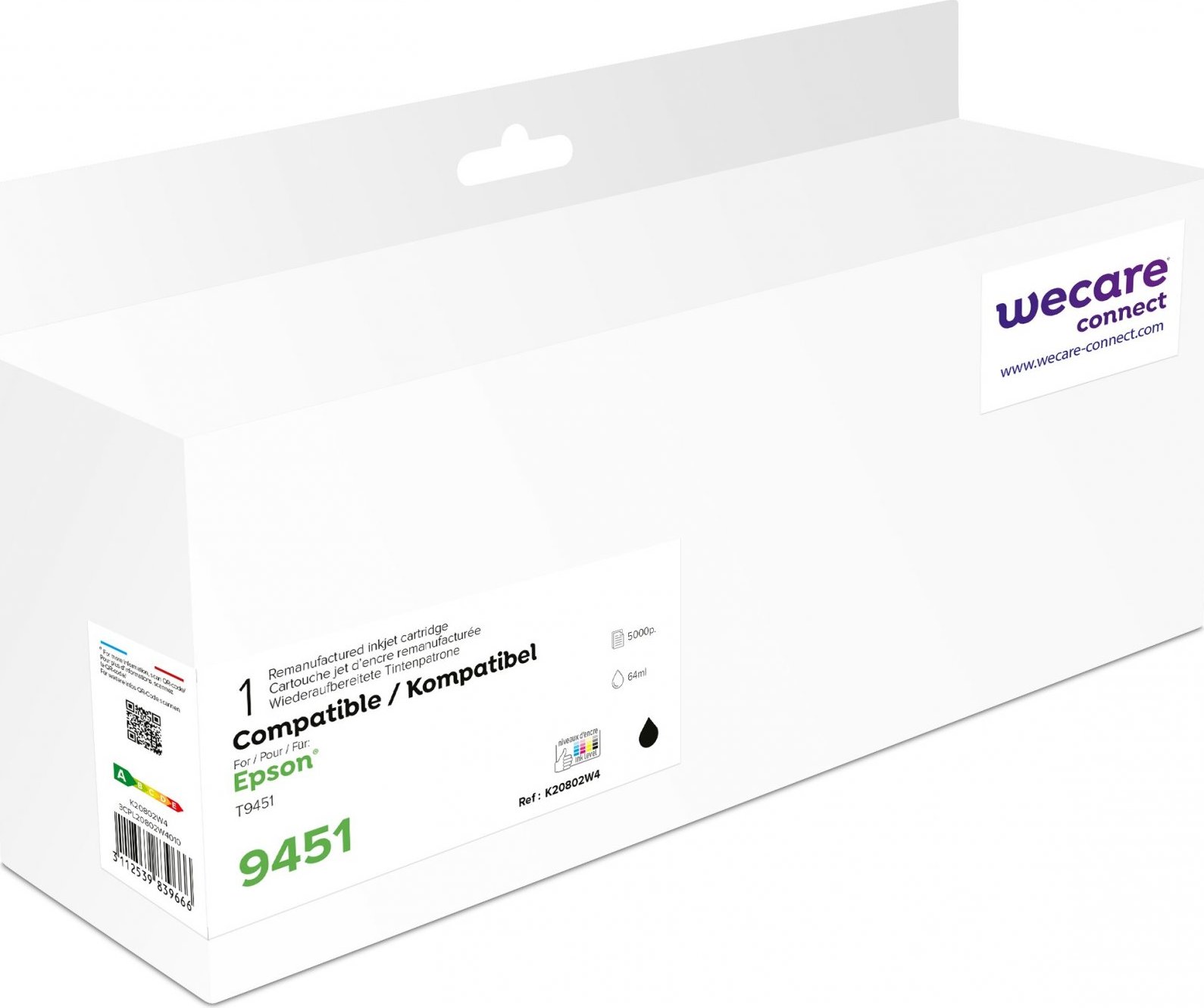 WECARE ARMOR kazeta pre EPSON WorkForce C5210, C5290, C5710, C5790 (C13T945140) čierna/čierna 64ml / 5000p