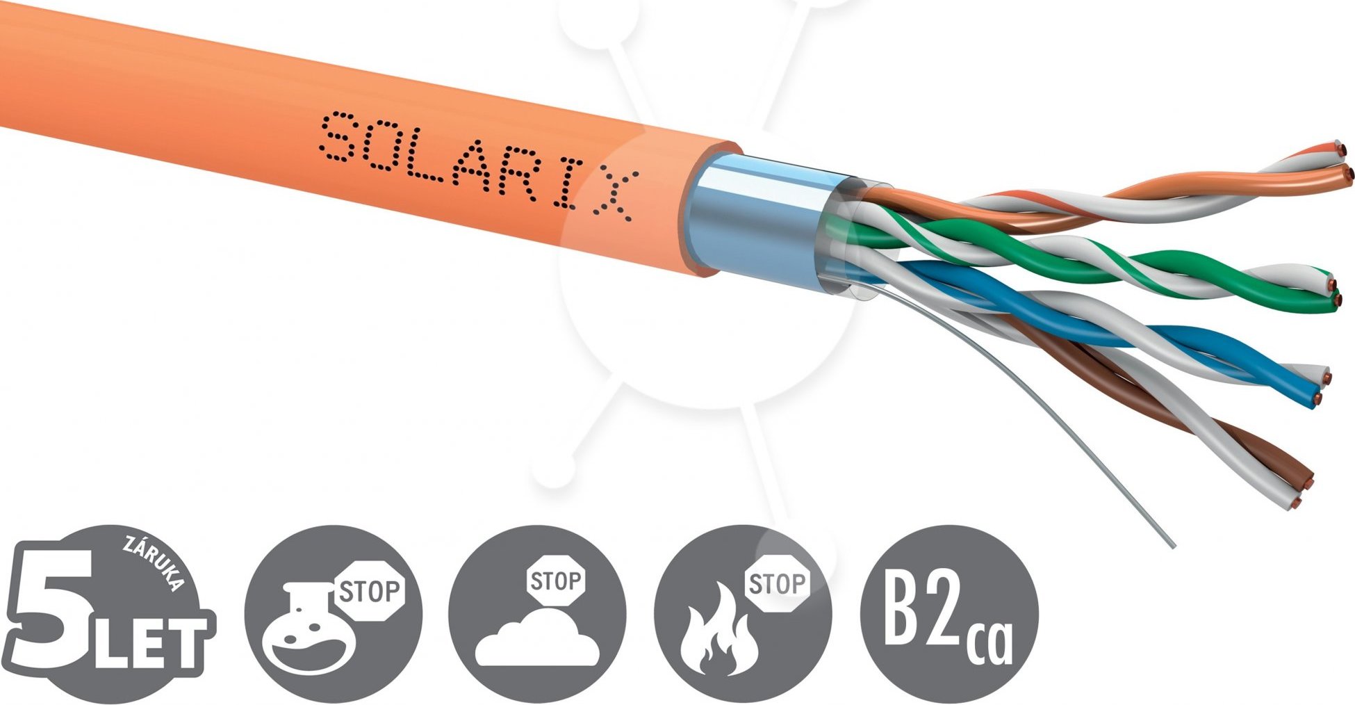 Inštalačný kábel Solarix CAT5E FTP LSOHFR B2ca s1 d1 a1 500m SXKD-5E-FTP-LSOHFR-B2ca