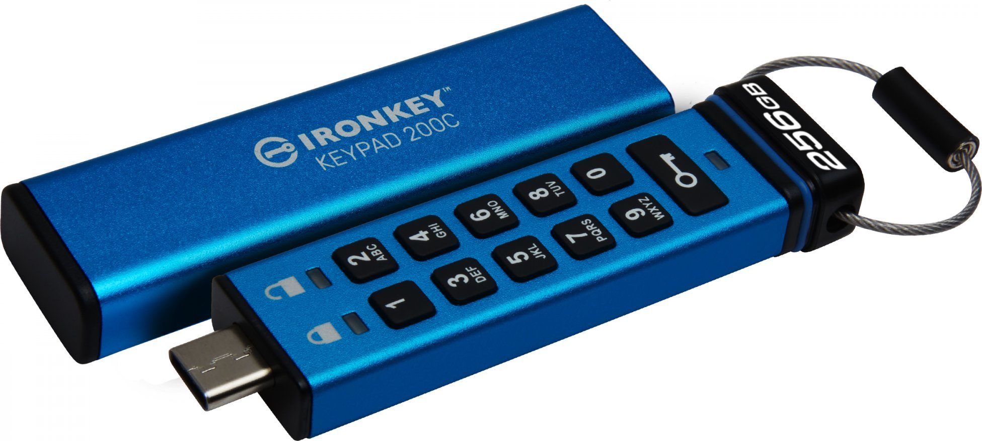 Kingston Ironkey Keypad 200C/256GB/USB 3.0/USB-C/Modrá