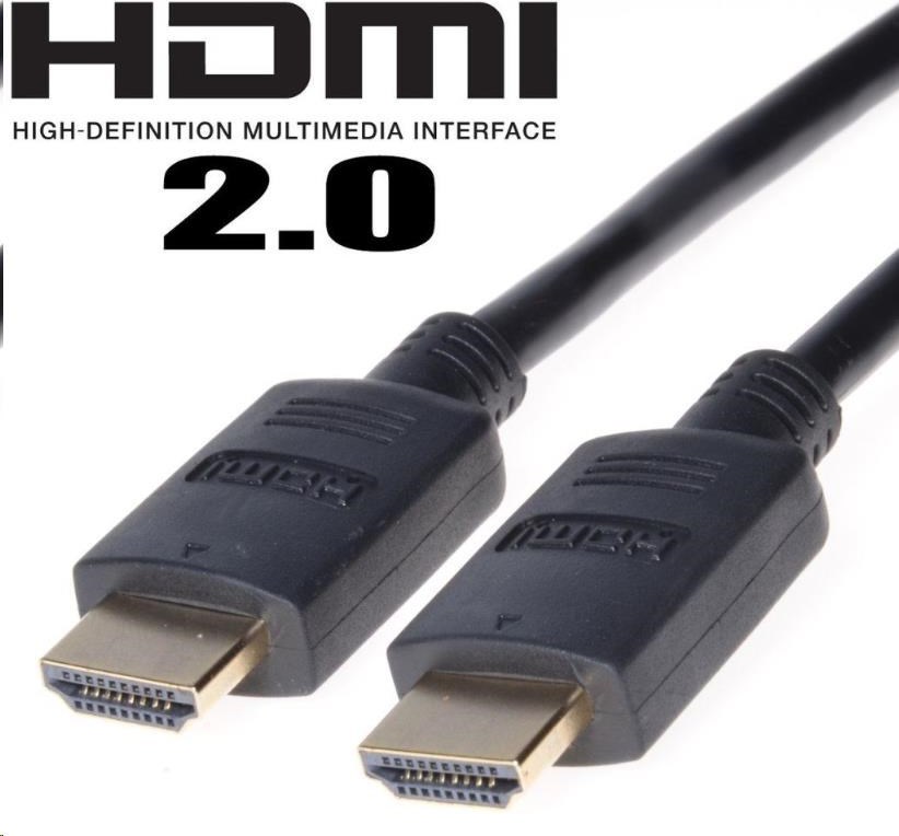 Kábel HDMI PREMIUMCORD 2.0 High Speed + Ethernet, pozlátené konektory, 1,5 m