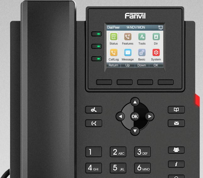 Grandstream Fanvil X303G SIP telefon, 2,4"bar.disp., 4SIP, dual Gbit, PoE
