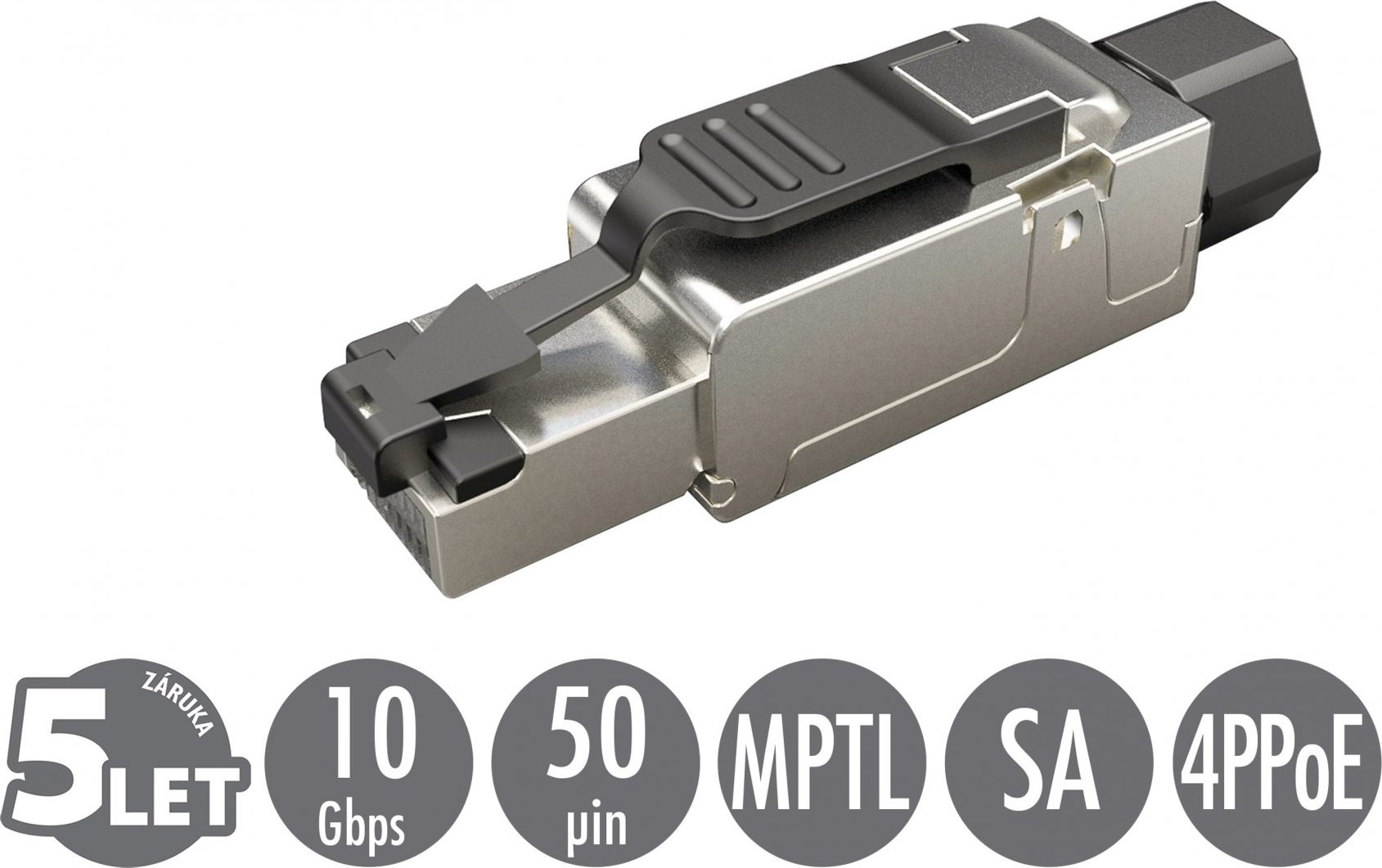 Solarix Konektor MPTL univerzální RJ45 CAT6A STP samořezný SXRJ45-6A-STP-BK-SA