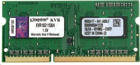 KINGSTON SODIMM DDR3 4GB 1600MT/s CL11 Non-ECC 1Rx8 VALUE RAM