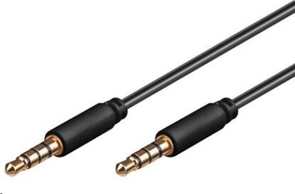 Káblový konektor PREMIUMCORD 3.5 mm 4 pin M/M 0,5 m pre Apple iPhone, iPad, iPod
