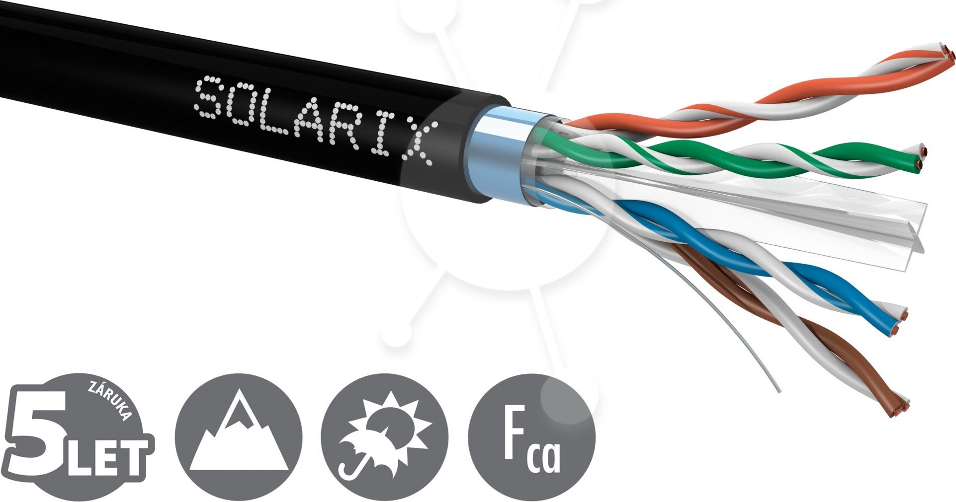 Inštalačný kábel Solarix outdoor FTP, Cat6, drôt, PE, cievka 500 m SXKD-6-FTP-PE