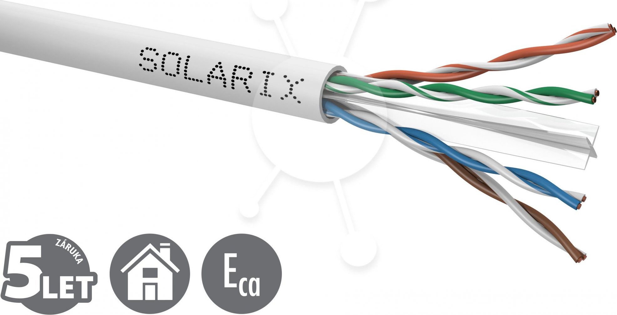 Inštalačný kábel Solarix UTP, Cat6, vodič, PVC, krabica 305m SXKD-6-UTP-PVC