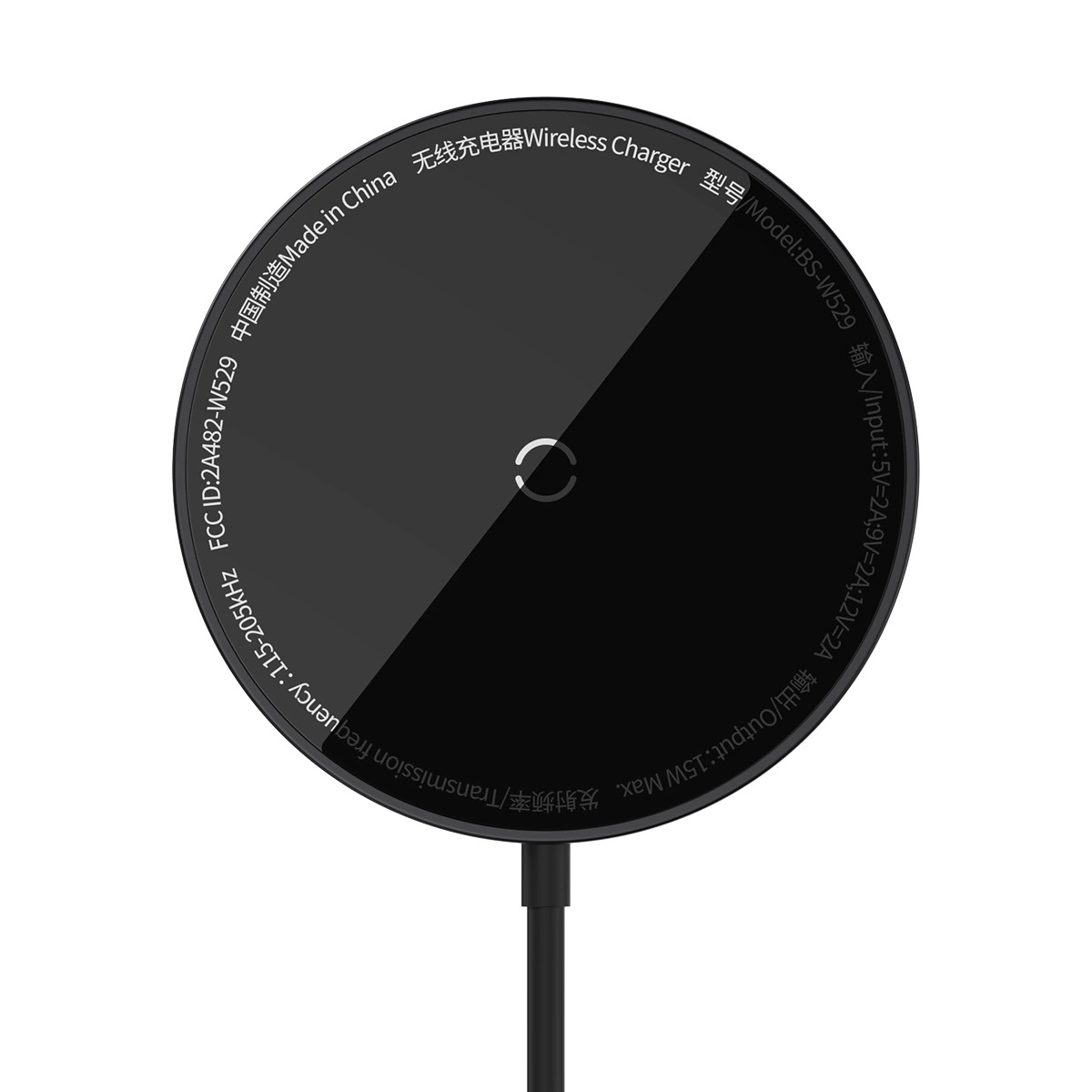 NoName Baseus Bezdrátová nabíječka do sítě Simple Mini3 15W USB-C černá