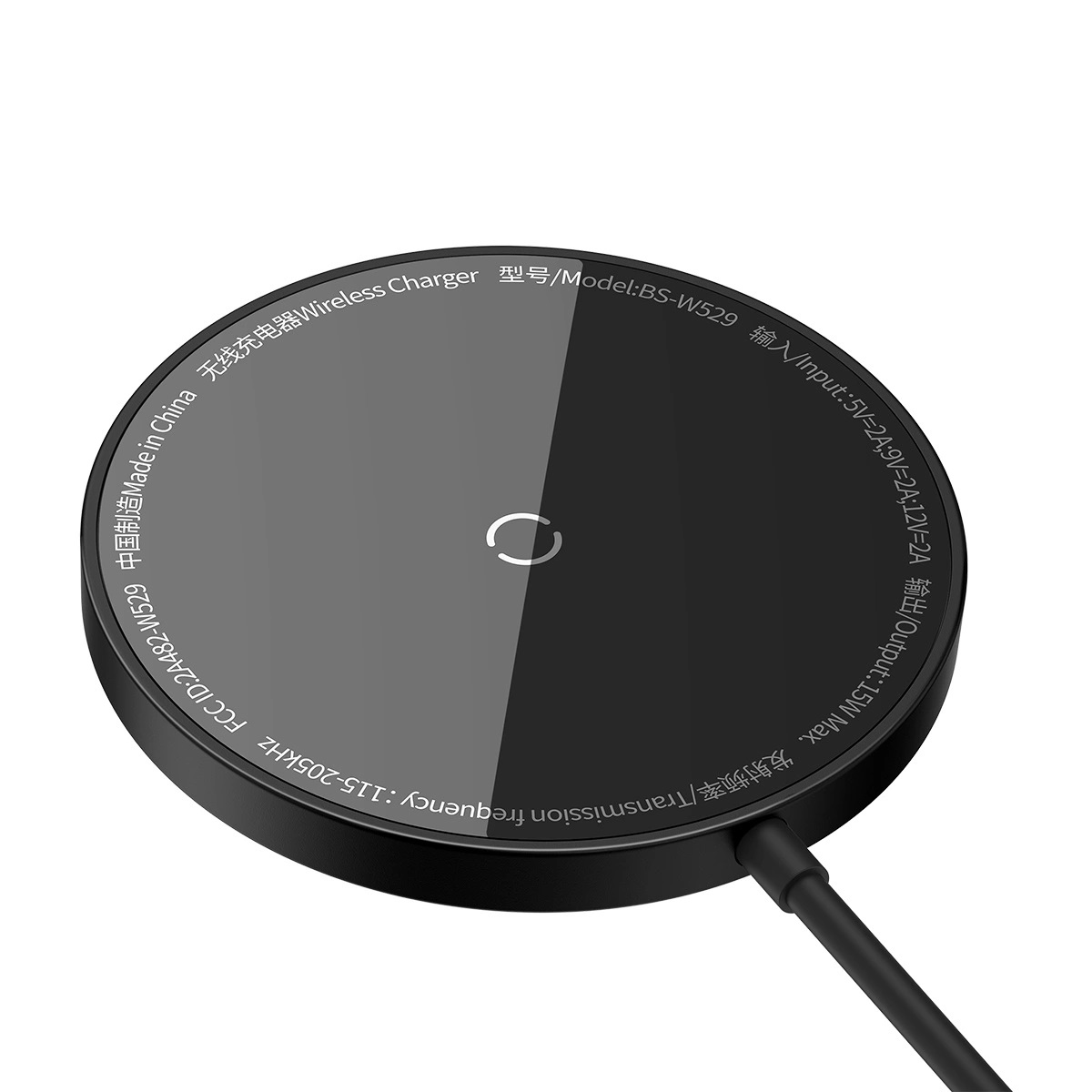 NoName Baseus Bezdrátová nabíječka do sítě Simple Mini3 15W USB-C černá