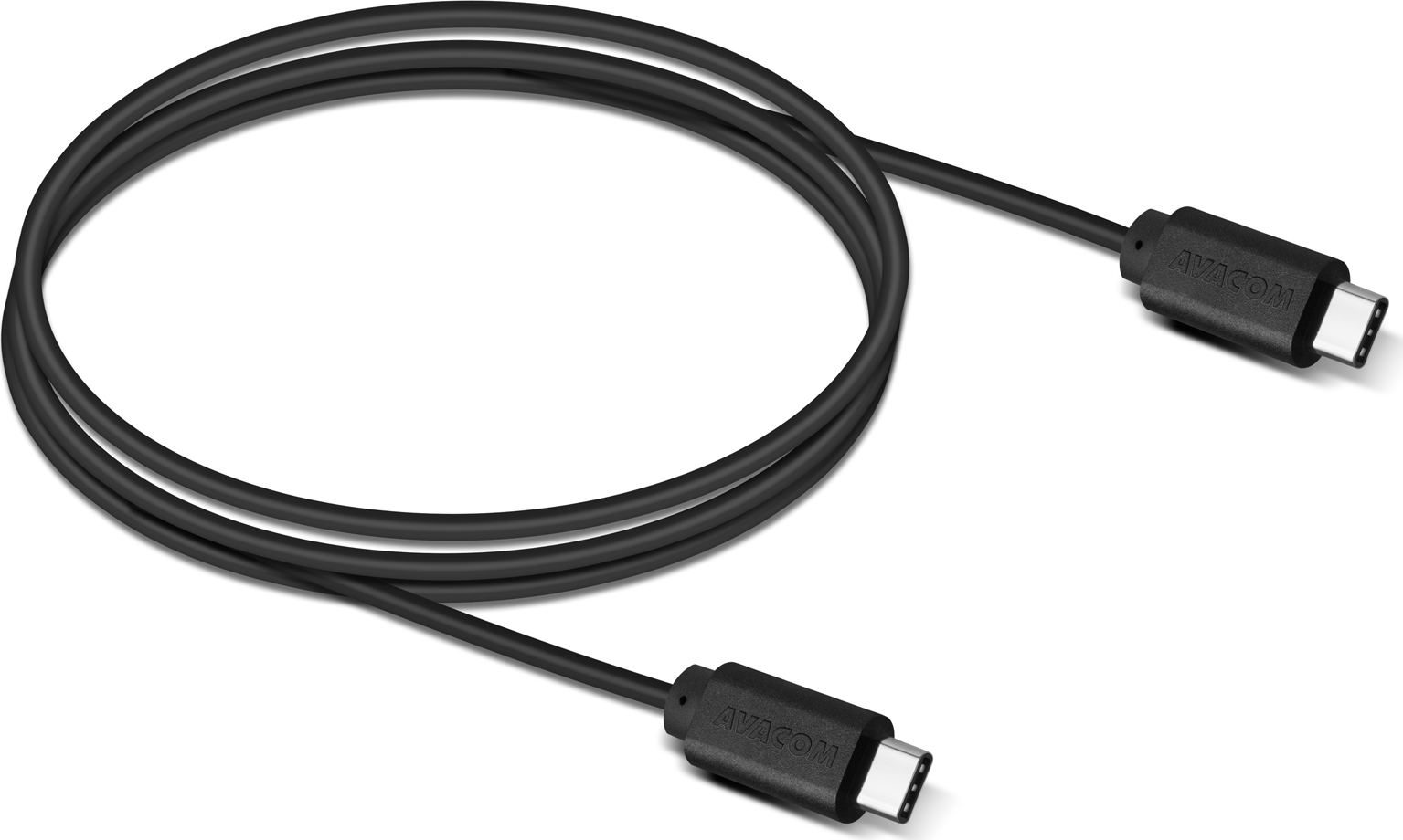 AVACOM Dátový a nabíjací kábel USB Type-C na USB Type-C, 100 cm, čierny