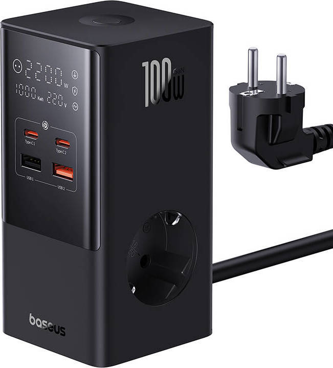 NoName Nabíjecí stanice Baseus PowerCombo Tower 100W EU černá