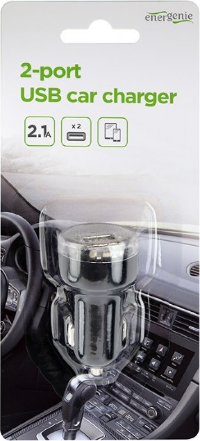 Gembird 2x USB nabíječka do auta 2,1A, černá