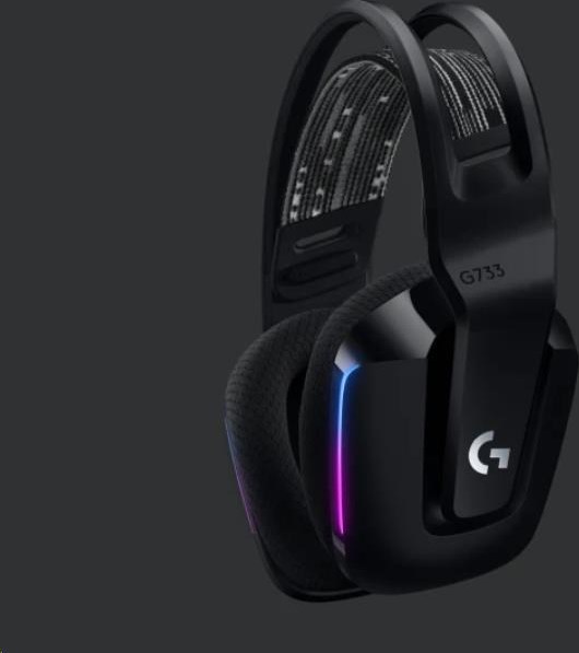 Logitech herní sluchátka G733, LIGHTSPEED Wireless RGB Gaming Headset, EMEA, black