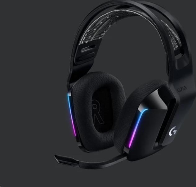 Logitech herní sluchátka G733, LIGHTSPEED Wireless RGB Gaming Headset, EMEA, black